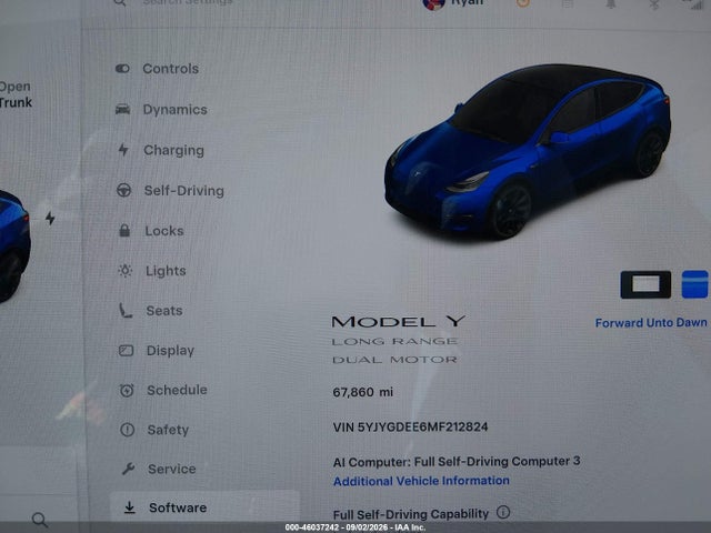Aukcja sprzedaży 2021 Tesla Model Y Long Range Dual Motor All-wheel Drive, vin: 5YJYGDEE6MF212824, numer aukcji: 46037242