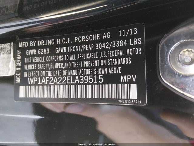 46037461 :رقم المزاد ، WP1AF2A22ELA39515 vin ، 2014 Porsche Cayenne Diesel مزاد بيع