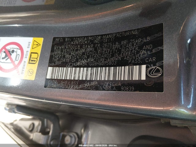 Продажа на аукционе авто 2017 Lexus Es 350, vin: 58ABK1GG9HU075803, номер лота: 46037492