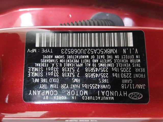 Hyundai Kona Ultimate 2018 KM8K5CA52JU068523 Image 9