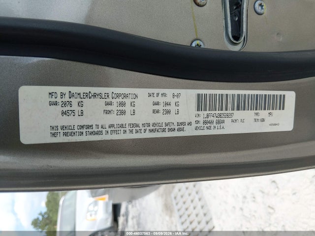 46037563 :رقم المزاد ، 1J8FF47W38D528297 vin ، 2008 Jeep Compass Sport مزاد بيع