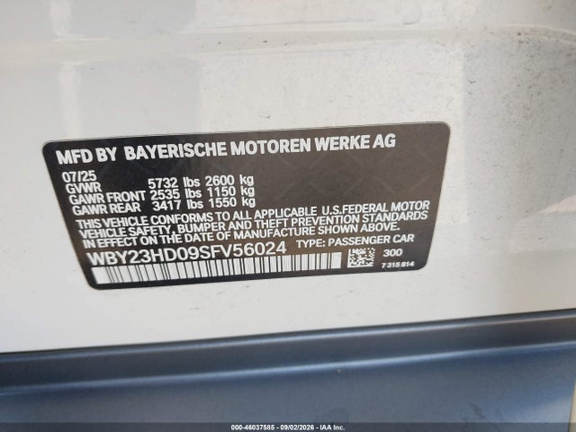 BMW I4 Gran Coupe Edrive40 2025 WBY23HD09SFV56024 Image 9
