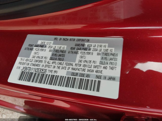 Aukcja sprzedaży 2022 Mazda Cx-5 2.5 Turbo Signature, vin: JM3KFBXY1N0530538, numer aukcji: 46037603