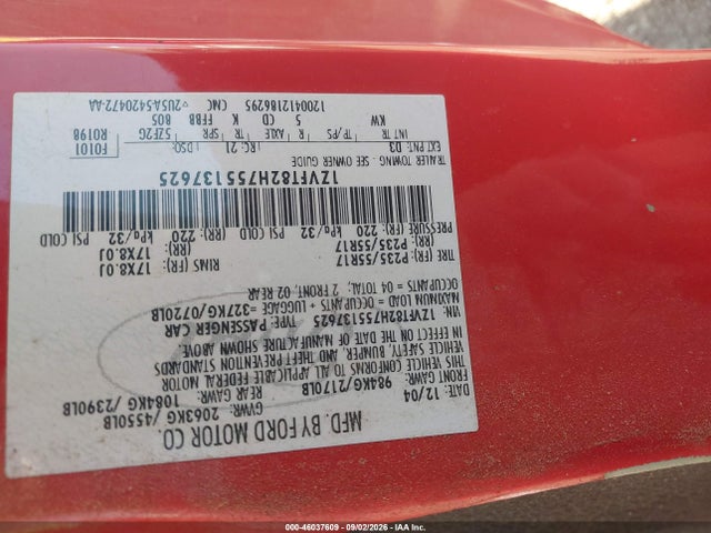 Aukcja sprzedaży 2005 Ford Mustang Gt Deluxe/gt Premium, vin: 1ZVFT82H755137625, numer aukcji: 46037609