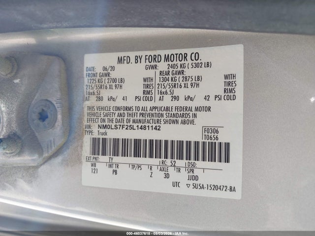 Ford Transit Connect Xlt 2020 NM0LS7F25L1481142 Image 9