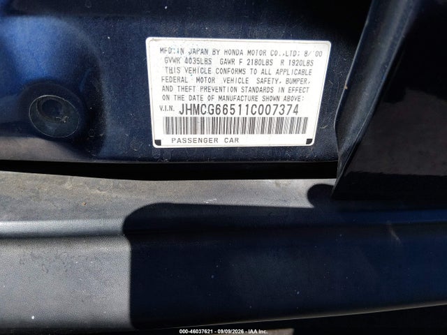 Продаж на аукціоні авто 2001 Honda Accord 2.3 Lx, vin: JHMCG66511C007374, номер лоту: 46037621