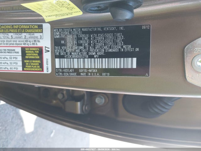 46037627 :رقم المزاد ، 4T3ZK3BB8DU052706 vin ، 2013 Toyota Venza Xle V6 مزاد بيع