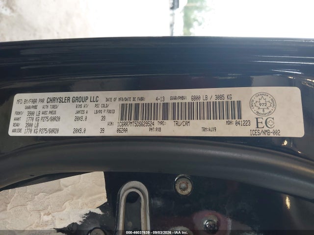 Продажа на аукционе авто 2013 Ram 1500 Sport, vin: 1C6RR7MT5DS629524, номер лота: 46037639