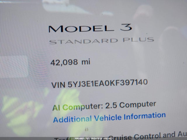 Tesla Model 3 Long Range/mid Range/standard Range/standard Range Plus 2019 5YJ3E1EA0KF397140 Image 16