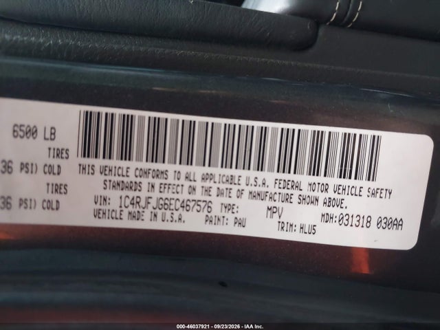 2014 Jeep Grand Cherokee Summit მანქანა იყიდება აუქციონზე, vin: 1C4RJFJG6EC467576, აუქციონის ნომერი: 46037921