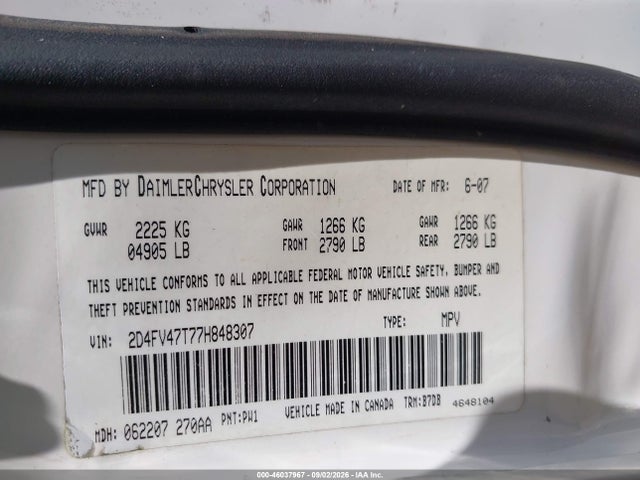 Auction sale of the 2007 Dodge Magnum, vin: 2D4FV47T77H848307, lot number: 46037967