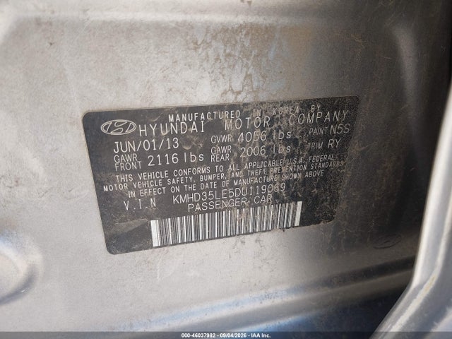 Продажа на аукционе авто 2013 Hyundai Elantra Gt, vin: KMHD35LE5DU119069, номер лота: 46037982