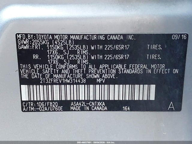 Toyota RAV4 LE 2017 2T3ZFREV1HW314438 Image 9
