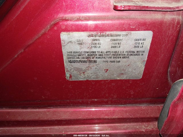 46038126 :رقم المزاد ، 1G6DT57V980138190 vin ، 2008 Cadillac Cts Standard مزاد بيع