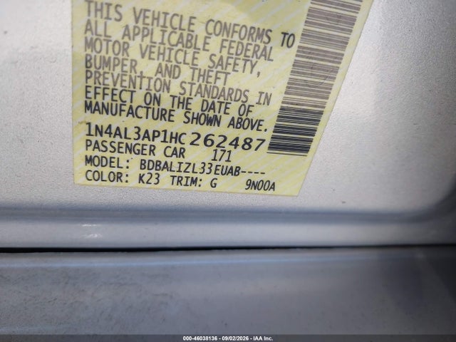 Nissan Altima 2.5 Sv 2017 1N4AL3AP1HC262487 Image 9