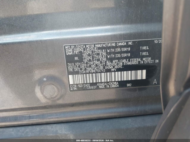 2021 Toyota Rav4 Xle Premium მანქანა იყიდება აუქციონზე, vin: 2T3A1RFV8MC154743, აუქციონის ნომერი: 46038233