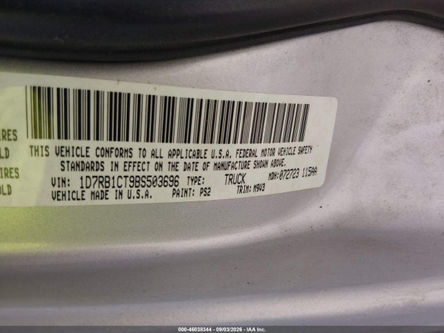 Продажа на аукционе авто 2011 Ram Ram 1500 Slt, vin: 1D7RB1CT9BS503696, номер лота: 46038344