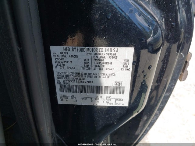 Aukcja sprzedaży 1999 Ford F-250 Lariat/xl/xlt, vin: 1FTNX21S5XEE27054, numer aukcji: 46038462