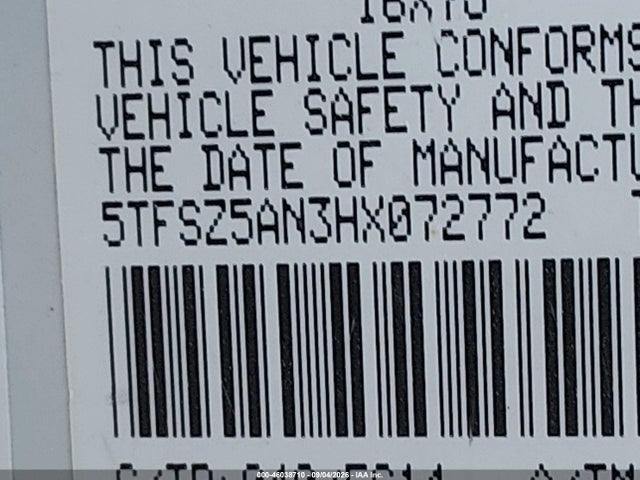 5TFSZ5AN3HX072772 Toyota Tacoma Sr5 V6
