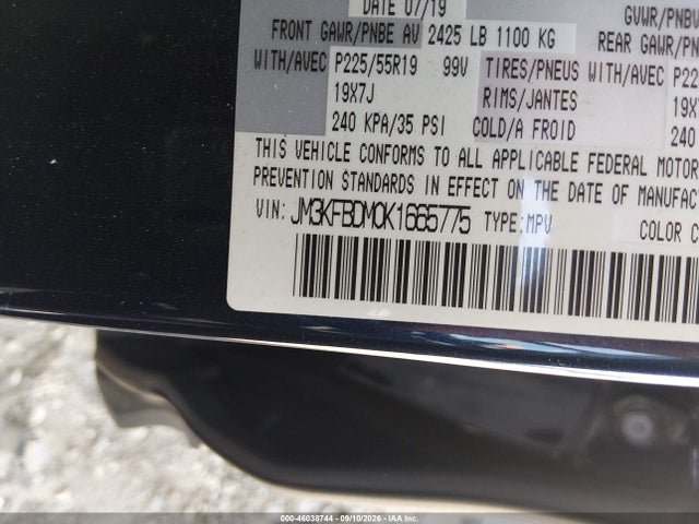 Aukcja sprzedaży 2019 Mazda Cx-5 Grand Touring, vin: JM3KFBDM0K1665775, numer aukcji: 46038744