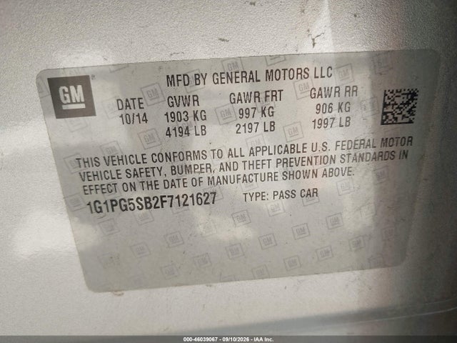 Chevrolet CRUZE LTZ 2015 1G1PG5SB2F7121627 Image 9