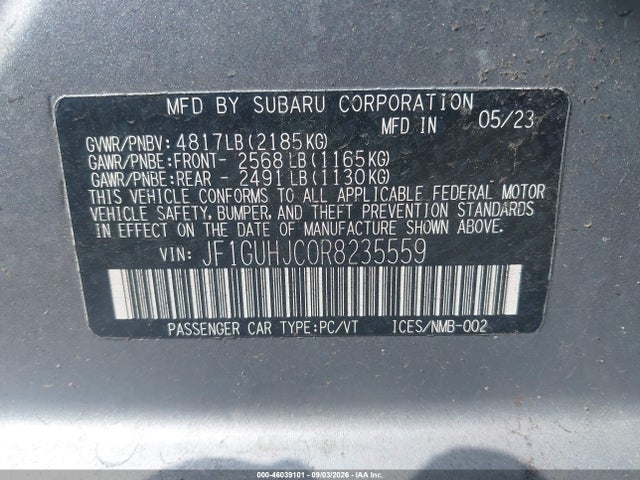Aukcja sprzedaży 2024 Subaru Impreza Rs 5-door, vin: JF1GUHJC0R8235559, numer aukcji: 46039101