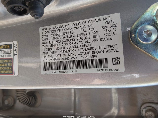 Продаж на аукціоні авто 2018 Honda Cr-v Lx, vin: 2HKRW6H36JH217273, номер лоту: 46039127