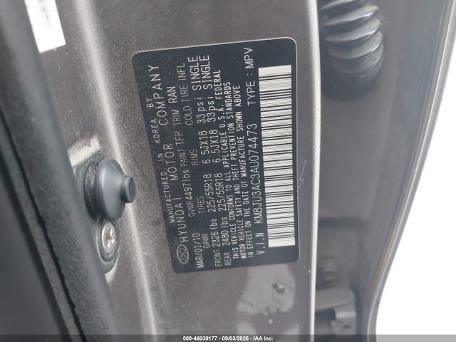 Aukcja sprzedaży 2010 Hyundai Tucson Limited, vin: KM8JU3AC3AU074473, numer aukcji: 46039177
