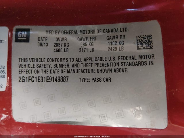 Продаж на аукціоні авто 2014 Chevrolet Camaro 2lt, vin: 2G1FC1E31E9149887, номер лоту: 46039193