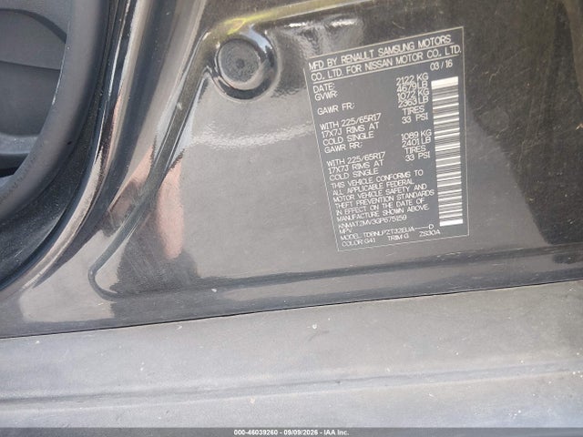 Aukcja sprzedaży 2016 Nissan Rogue S/sl/sv, vin: KNMAT2MV3GP675159, numer aukcji: 46039260