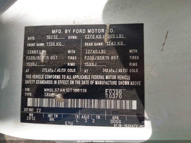 Продажа на аукционе авто 2013 Ford Transit Connect Xl, vin: NM0LS7AN1DT133118, номер лота: 46039312