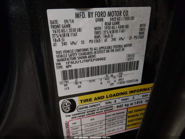 Ford Expedition Xlt 2015 1FMJU1JT6FEF06902 Image 9