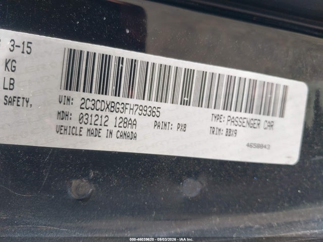 46039620 :رقم المزاد ، 2C3CDXBG6HH544101 vin ، 2017 Dodge Charger Se Rwd مزاد بيع