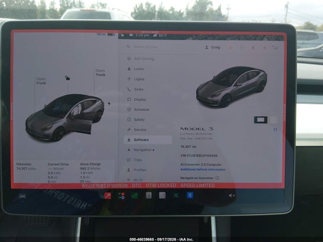 Продаж на аукціоні авто 2018 Tesla Model 3 Long Range/performance, vin: 5YJ3E1EB2JF100506, номер лоту: 46039665