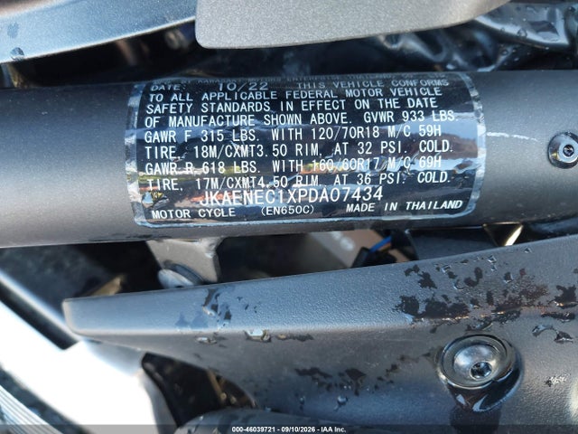 Продажа на аукционе авто 2023 Kawasaki En650 C, vin: JKAENEC1XPDA07434, номер лота: 46039721