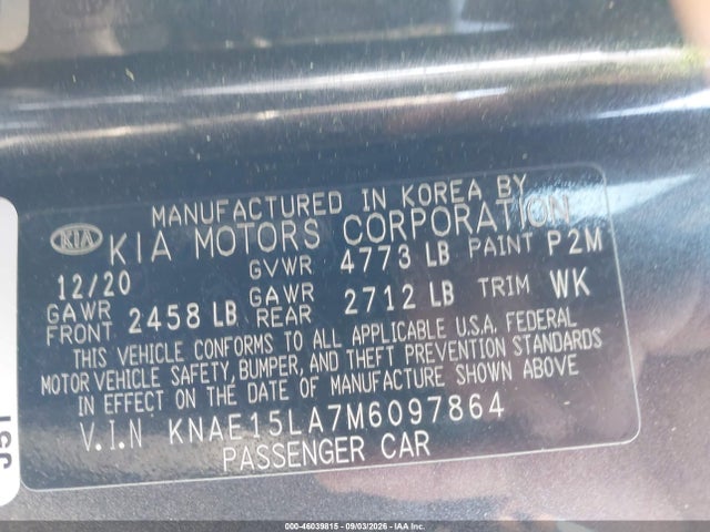 2021 Kia Stinger Gt-line მანქანა იყიდება აუქციონზე, vin: KNAE15LA7M6097864, აუქციონის ნომერი: 46039815