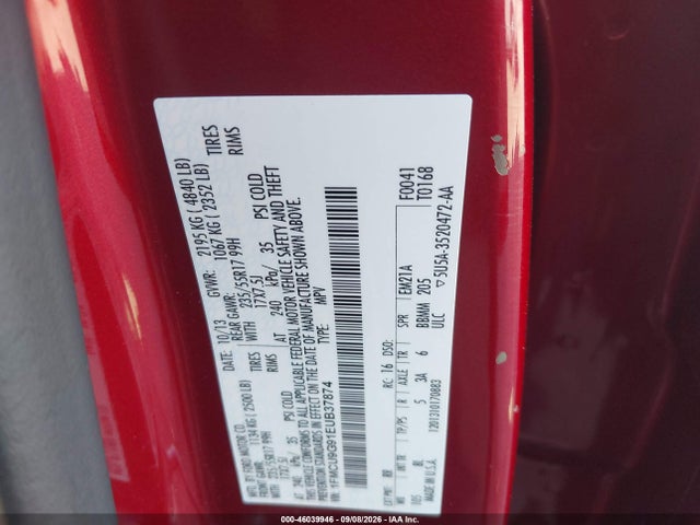 Ford ESCAPE SE 2014 1FMCU9G91EUB37874 Image 9