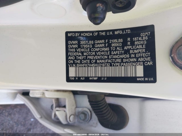 Aukcja sprzedaży 2017 Honda Civic Sport, vin: SHHFK7H45HU219732, numer aukcji: 46039956