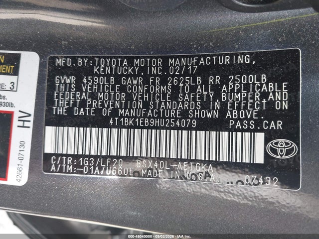 2017 Toyota Avalon Xle Plus მანქანა იყიდება აუქციონზე, vin: 4T1BK1EB9HU254079, აუქციონის ნომერი: 46040000