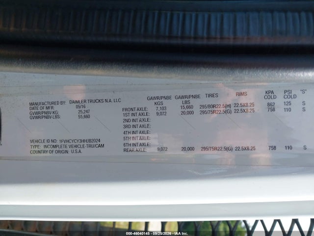 Продажа на аукционе авто 2017 Freightliner M2 106 Medium Duty, vin: 1FVHCYCY3HHJB2024, номер лота: 46040145
