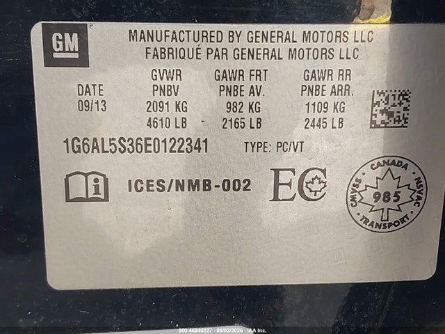 Продажа на аукционе авто 2014 Cadillac Ats Premium, vin: 1G6AL5S36E0122341, номер лота: 46040227