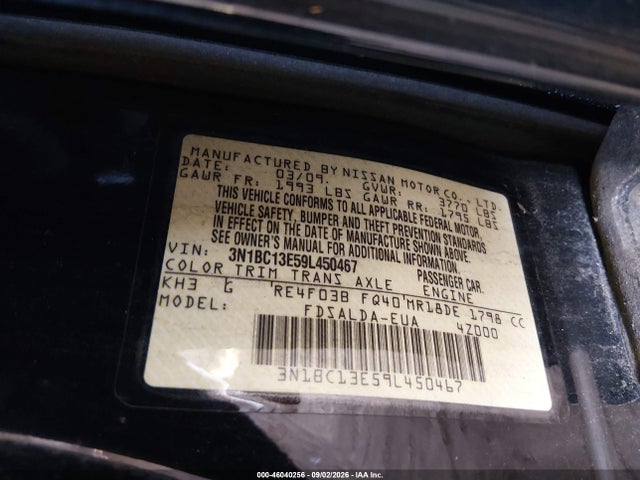 Aukcja sprzedaży 2009 Nissan Versa 1.8s, vin: 3N1BC13E59L450467, numer aukcji: 46040256