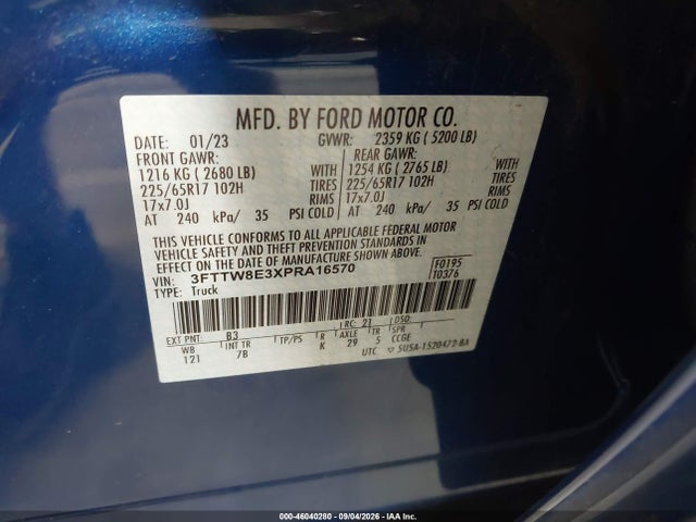 Продажа на аукционе авто 2023 Ford Maverick Xlt, vin: 3FTTW8E3XPRA16570, номер лота: 46040280