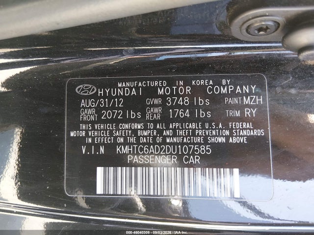 Продажа на аукционе авто 2013 Hyundai Veloster Base W/gray, vin: KMHTC6AD2DU107585, номер лота: 46040308