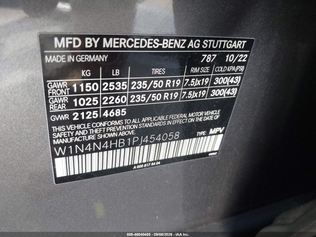 46040480 :رقم المزاد ، W1N4N4HB1PJ454058 vin ، 2023 Mercedes-benz Gla 250 4matic مزاد بيع