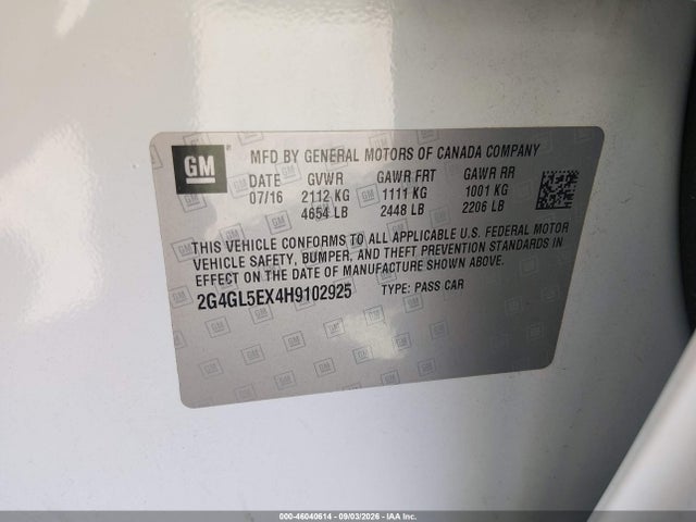 Продаж на аукціоні авто 2017 Buick Regal Turbo Sport Touring, vin: 2G4GL5EX4H9102925, номер лоту: 46040614