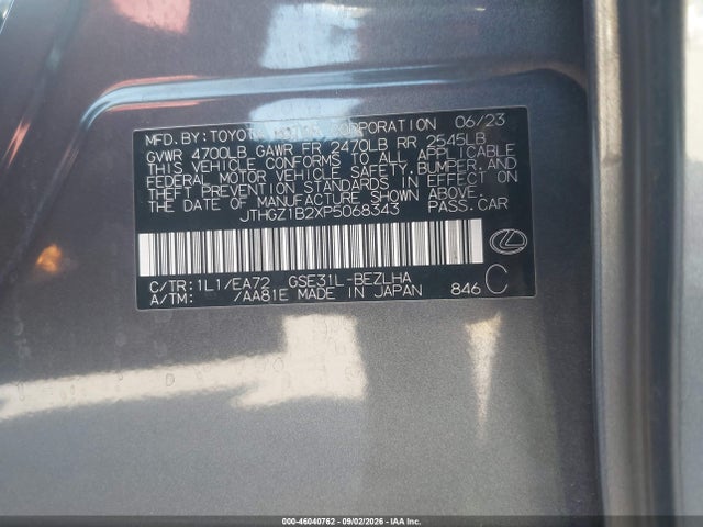 JTHGZ1B2XP5068343 Lexus Is 350 F Sport