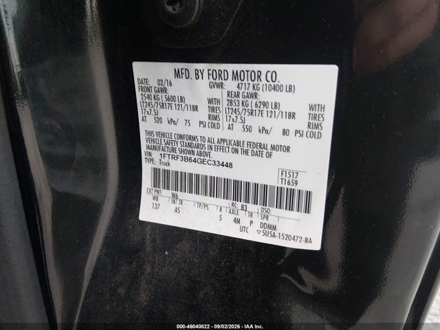 Продажа на аукционе авто 2016 Ford F-350 Xl, vin: 1FTRF3B64GEC33448, номер лота: 46040822