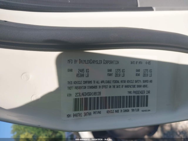 Продажа на аукционе авто 2006 Chrysler 300c, vin: 2C3LA63H56H109139, номер лота: 46040832