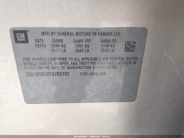 Продаж на аукціоні авто 2014 Cadillac Xts Luxury, vin: 2G61N5S36E9269792, номер лоту: 46040981